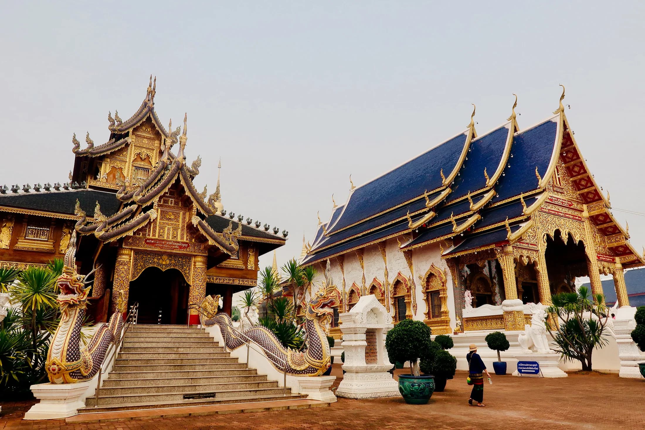 Ornate Lanna temple buildings at Wat Ban Den in Mae Taeng